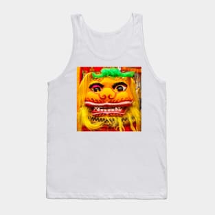 Golden red Chinese Dragon mask SQ Tank Top